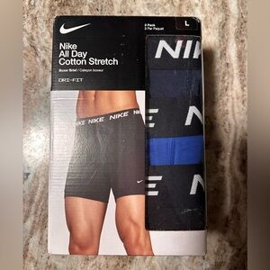 Nike Men's Black and Blue Cotton Stretch Boxer Briefs